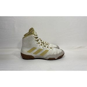 Adidas Kids White and Gold Wrestling Shoes